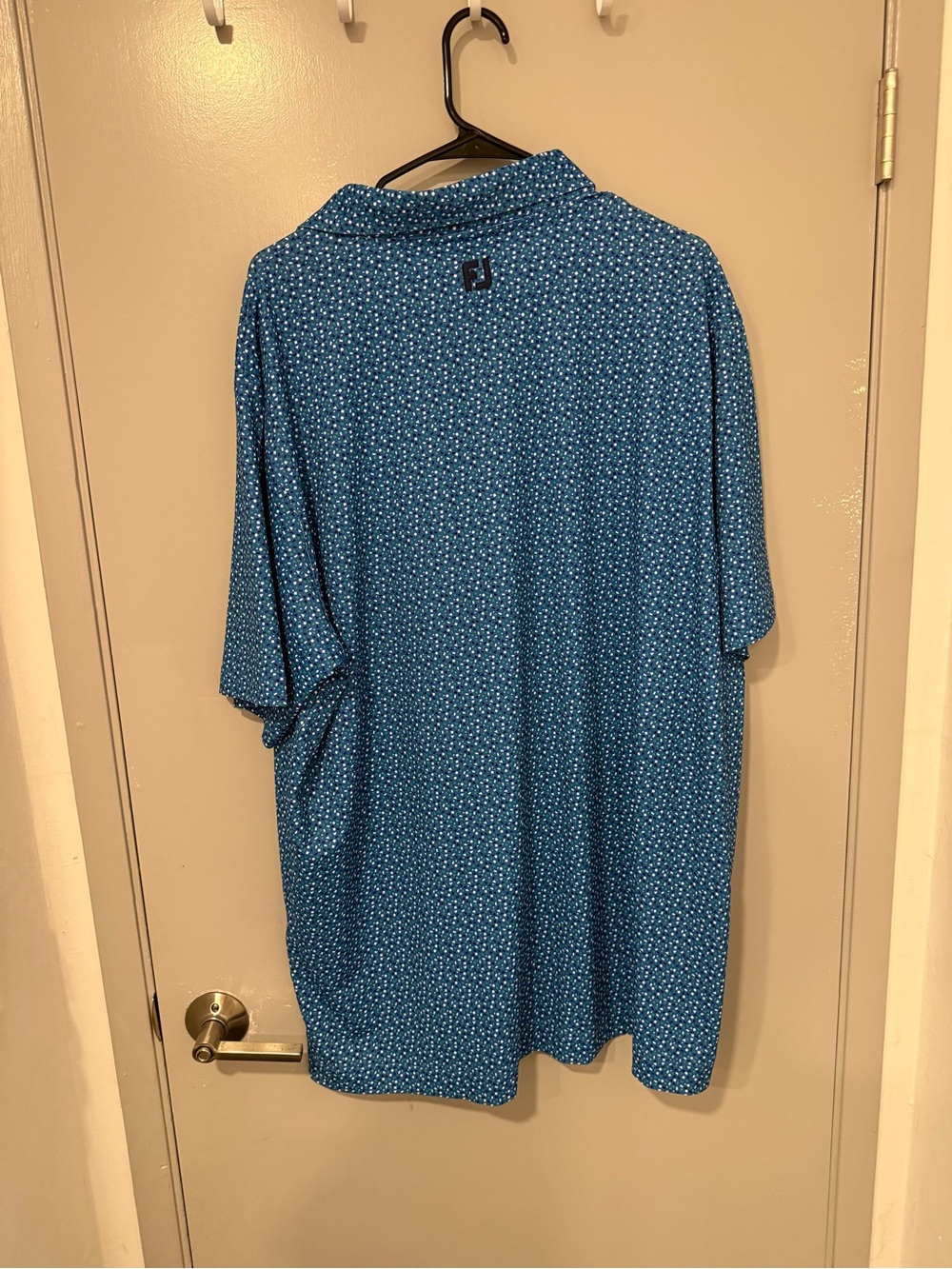 FootJoy Blue Micro-Pattern Golf Polo - Picture 3 of 5